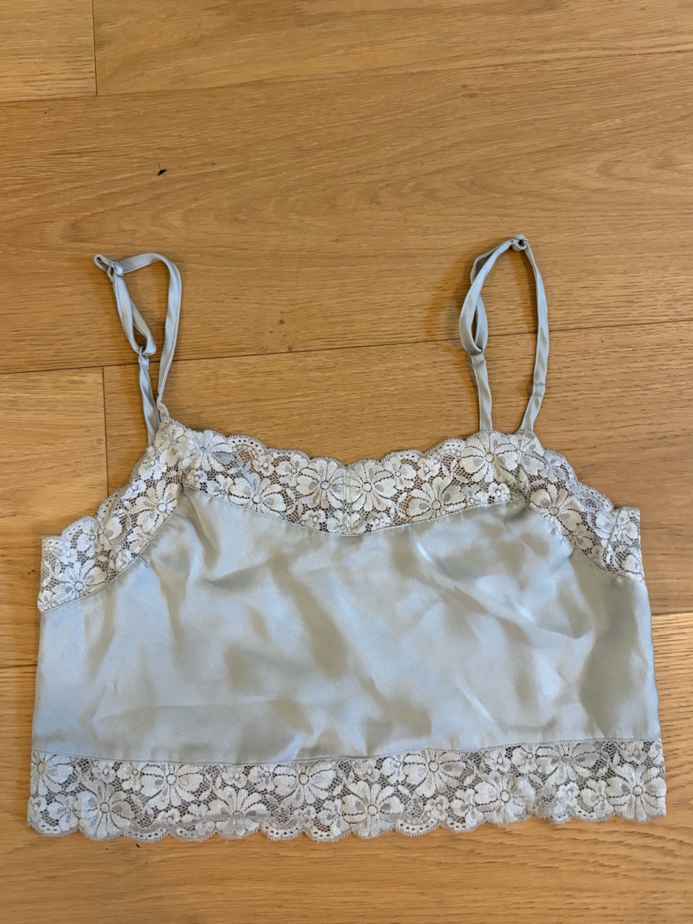 Brandy Melville Light Blue Lace-Trim Cami Tank